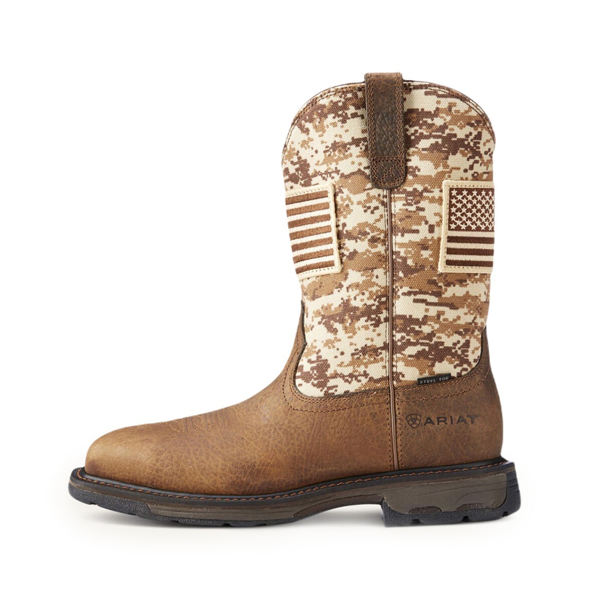 Ariat WorkHog Patriot Steel Toe Work Boot in Light Brown